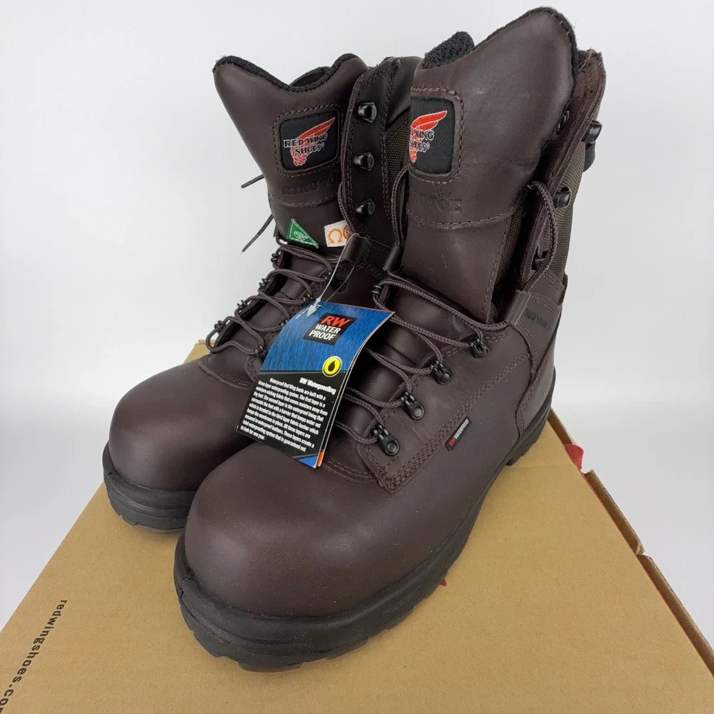 Red Wing King Toe 8-Inch Waterproof Work Boots Leather Mens 10 EE 3548‎ NOS NWT